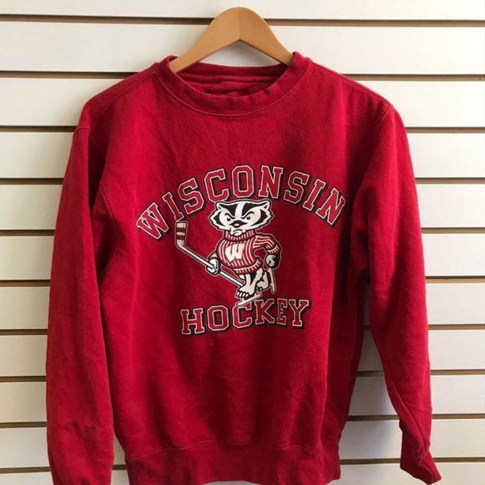 1990S Wisconsin Hockey SweatShirt